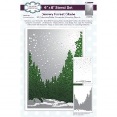 Creative Expressions Companion Colouring Stencil Snowy Forest Glade | 6 x 8 inch | Set of 2