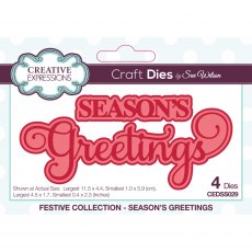 Sue Wilson Craft Dies Festive Collection Season's Greetings | Set of 4