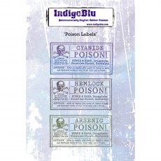 IndigoBlu A6 Rubber Mounted Stamp Poison Labels |Set of 3
