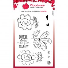 Woodware Clear Stamps Petal Doodles Happy Soul | Set of 9