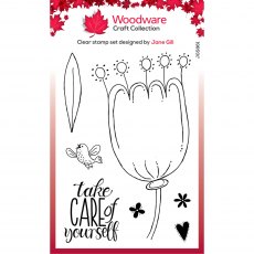 Woodware Clear Stamps Petal Doodles Take Care | Set of 7