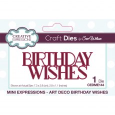 Sue Wilson Craft Dies Mini Expressions Collection Art Deco Birthday Wishes