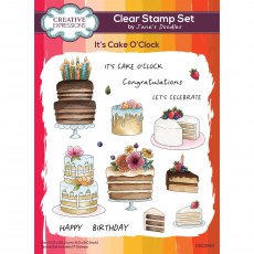 Creative Expressions Jane's Doodles Clear Stamps It's Cake O'Clock | Set of 17