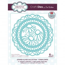 Sue Wilson Craft Dies Stained Glass Collection Coneflower | Set of 6