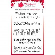 Woodware Clear Stamps More Wishes  | Set of 5