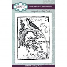 Creative Expressions Sam Poole Rubber Stamp Vintage Plume