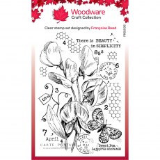 Woodware Clear Stamps Sweet Pea Postcard