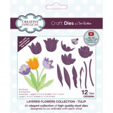Sue Wilson Craft Dies Layered Flowers Collection Tulip | Set of 12