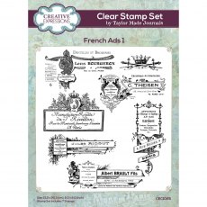Creative Expressions Taylor Made Journals Clear Stamp Set French Ads 1 | Set of 7