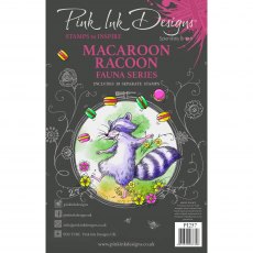 Pink Ink Designs Clear Stamp Macaroon Racoon | Set of 15