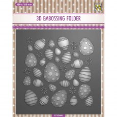 Nellie Snellen 3D Embossing Folder Easter Eggs Background