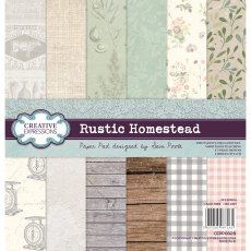 Creative Expressions Sam Poole 8 x 8 inch Paper Pad Rustic Homestead | 24 sheets