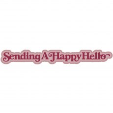 Sue Wilson Craft Dies Mini Shadowed Sentiments Collection Sending A Happy Hello | Set of 2