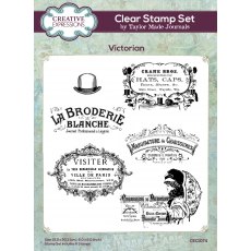 Creative Expressions Taylor Made Journals Clear Stamp Set Victorian | Set of 6