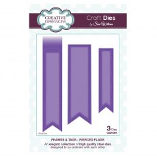 Sue Wilson Craft Dies Frames & Tags Collection Pierced Flags | Set of 3