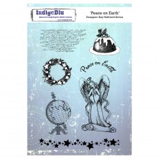 IndigoBlu A5 Rubber Mounted Stamp Peace on Earth | Set of 7