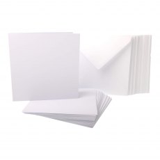 Craft UK 7 x 7 inch White Cards and Envelopes | Pack of 25
