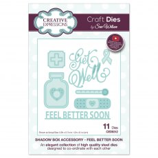 Sue Wilson Craft Dies Shadow Box Collection Feel Better Soon | Set of 11