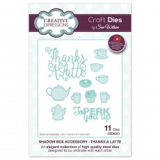 Sue Wilson Craft Dies Shadow Box Collection Thanks a Latte | Set of 11