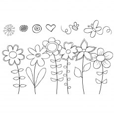 Woodware Clear Stamps Fresh as a Daisy | Set of 7