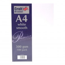 Craft UK Smooth A4 Card Pack White | 100 sheets