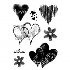 Woodware Clear Stamps Heart Collection | Set of 8
