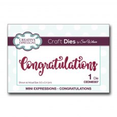 Sue Wilson Craft Dies Mini Expressions Collection Congratulations