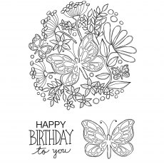 Woodware Clear Stamps Butterfly Posy | Set of 3