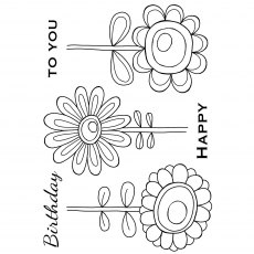 Woodware Clear Stamps Bold Blooms Daisy Bunch | Set of 6