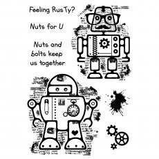 Woodware Clear Stamps Rusty Robots | Set of 7