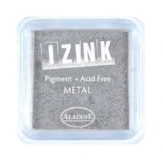 Aladine Izink Pigment Ink Pad Metal Silver | 5cm x 5cm