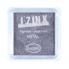 Aladine Izink Pigment Ink Pad Metal Silver Blue | 5cm x 5cm