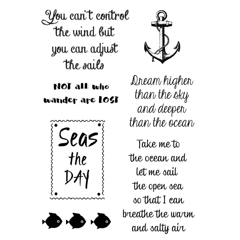 Woodware Woodware Clear Stamps Nautical Sayings | Set of 7