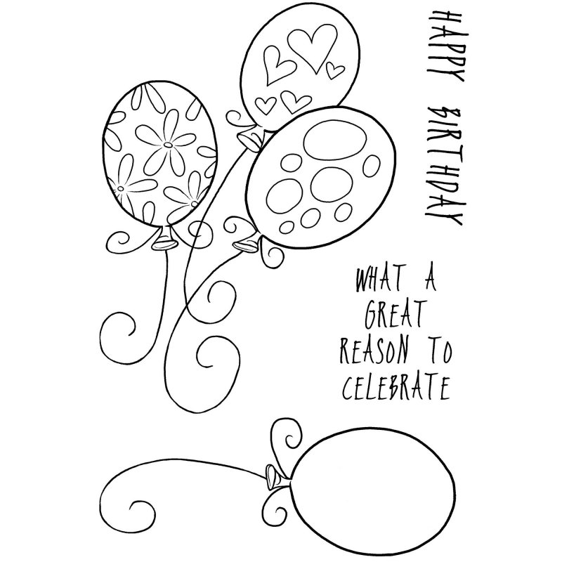 Woodware Woodware Clear Stamps Birthday Balloons | Set of 4
