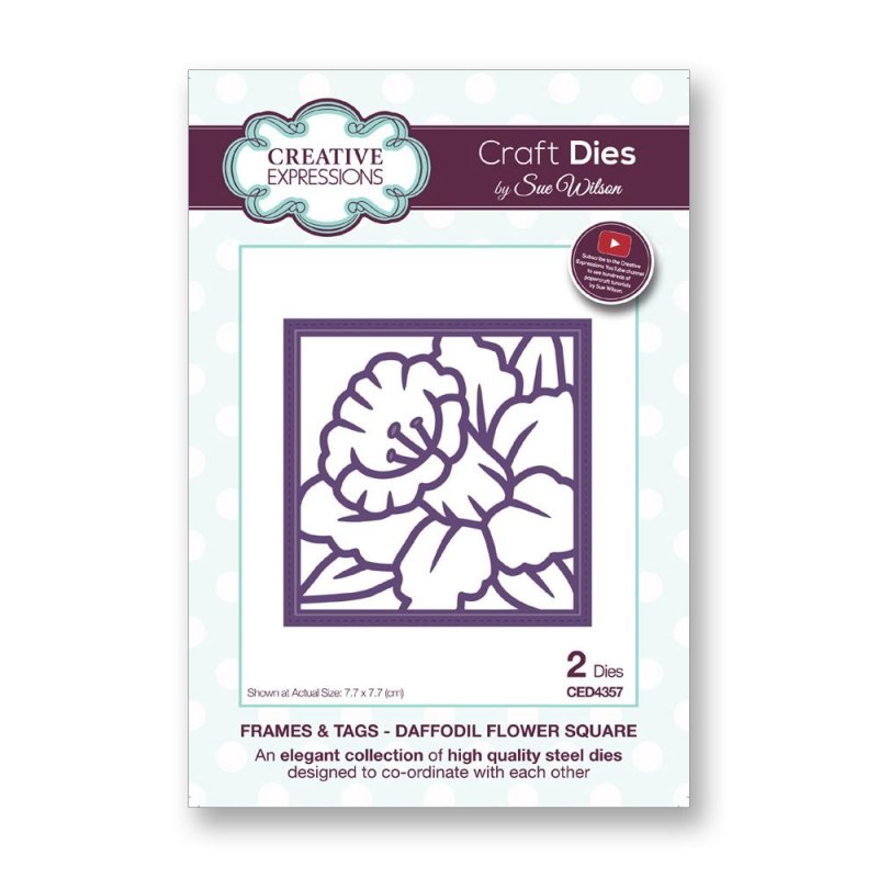 Sue Wilson Sue Wilson Craft Dies Frames and Tags Collection Daffodil Flower Square | Set of 2