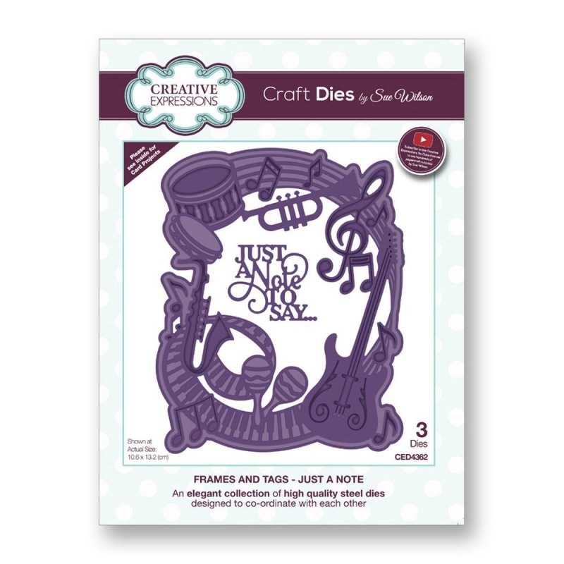 Sue Wilson Sue Wilson Craft Dies Frames and Tags Collection Just a Note | Set of 3