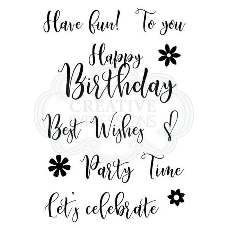 Woodware Woodware Clear Stamps Scripted Wishes | Set of 10