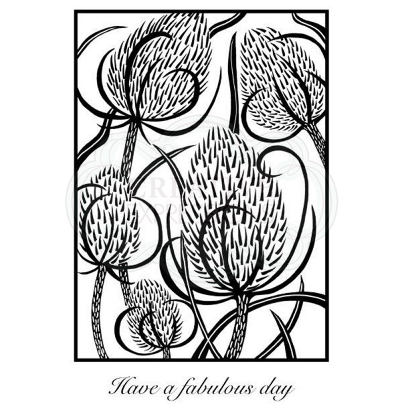 Woodware Woodware Clear Stamps Lino Cut Teasels | Set of 2