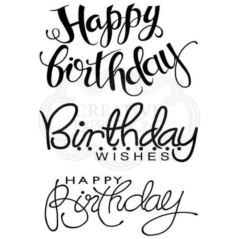 Woodware Woodware Clear Stamps Big Birthday Words | Set of 3