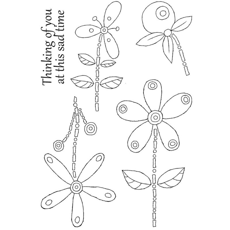 Woodware Woodware Clear Stamps Floral Whimsies | Set of 5