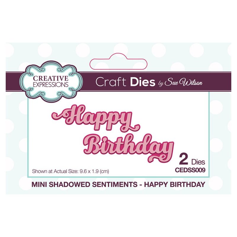 Sue Wilson Sue Wilson Craft Dies Mini Shadowed Sentiments Collection Happy Birthday | Set of 2