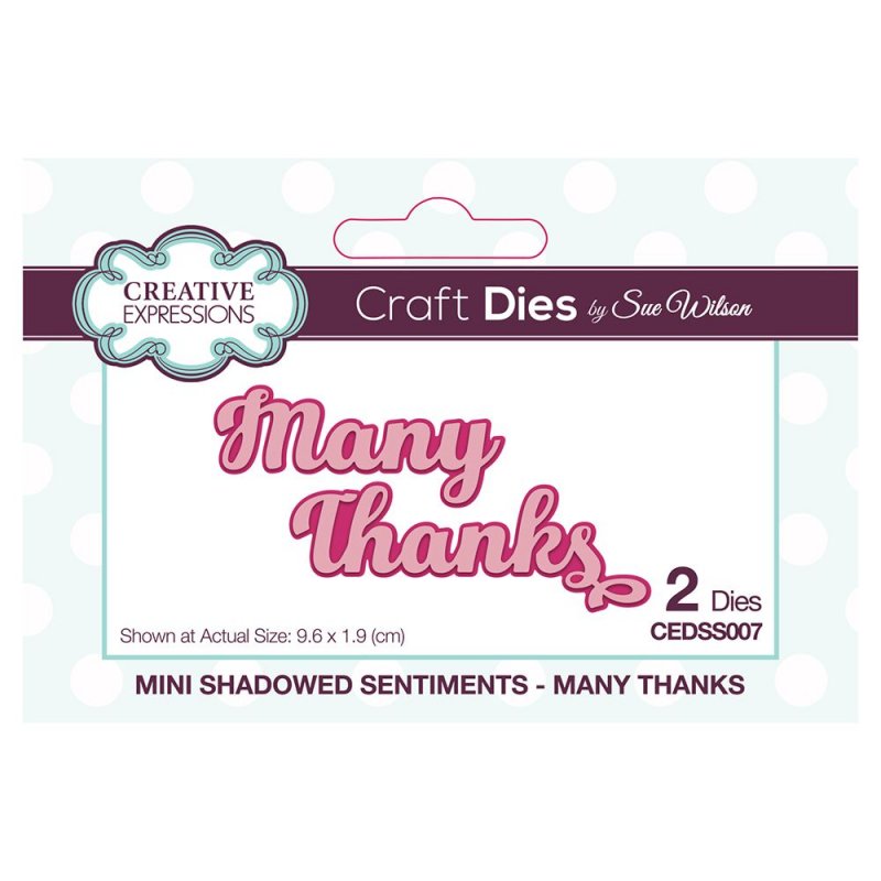 Sue Wilson Sue Wilson Craft Dies Mini Shadowed Sentiments Collection Many Thanks | Set of 2