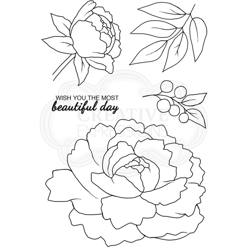 Woodware Woodware Clear Stamps Peony Bloom | Set of 5
