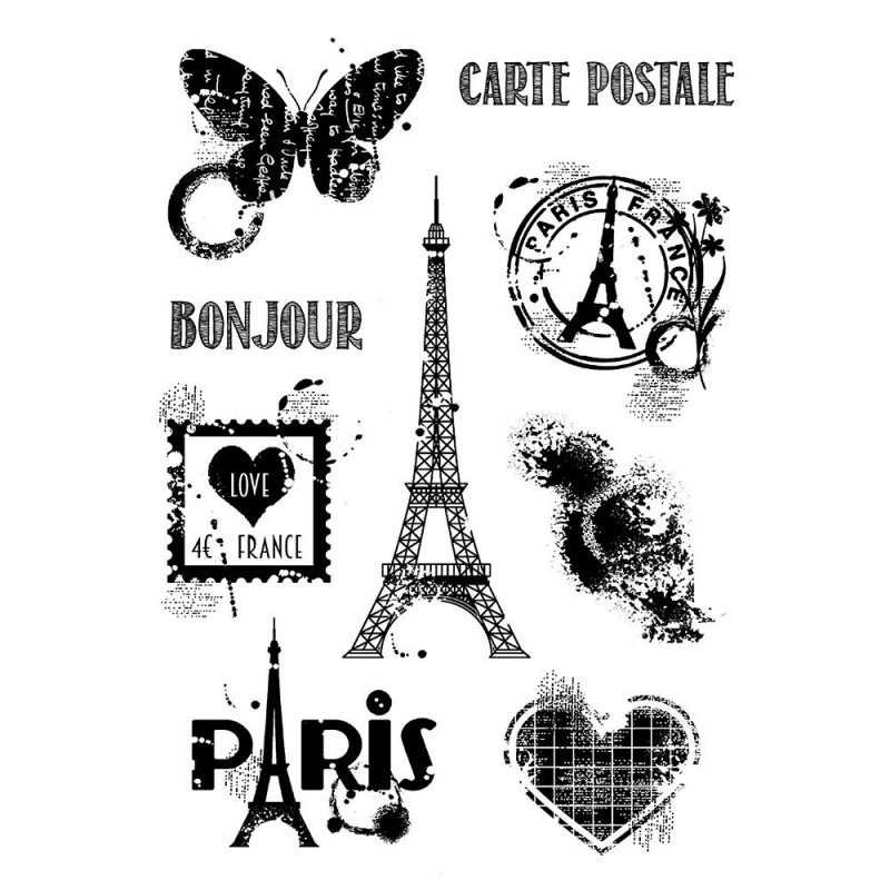 Woodware Woodware Clear Stamps Paris Elements | Set of 9
