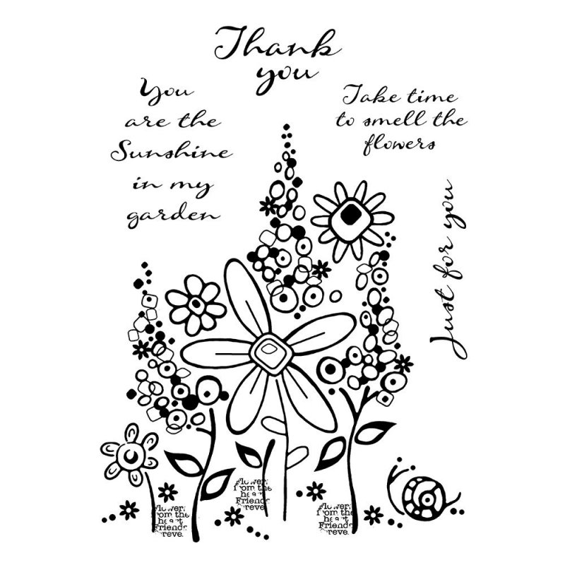 Woodware Woodware Clear Stamps Millefiori Garden | Set of 5