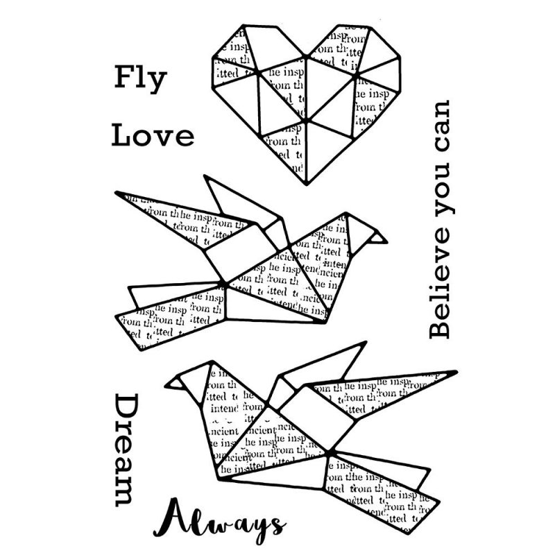 Woodware Woodware Clear Stamps Paper Birds | Set of 7