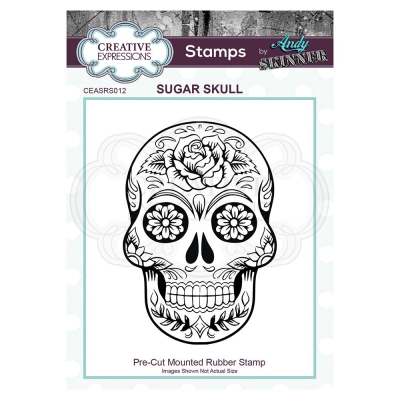 Andy Skinner Creative Expressions Pre Cut Rubber Stamp by Andy Skinner Sugar Skull