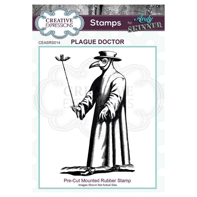 Andy Skinner Creative Expressions Pre Cut Rubber Stamp by Andy Skinner Plague Doctor