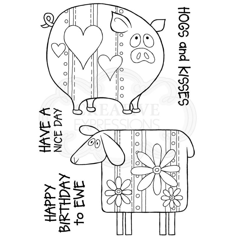 Woodware Woodware Clear Stamps Ewe and Piggy | Set of 5