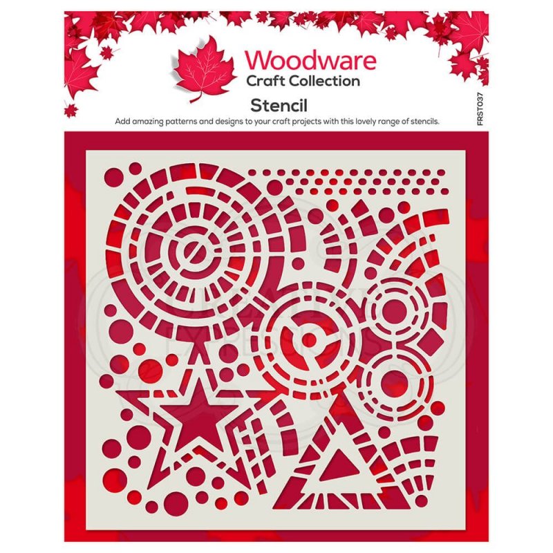 Woodware Woodware Stencil Stars & Circles | 6 x 6 inch